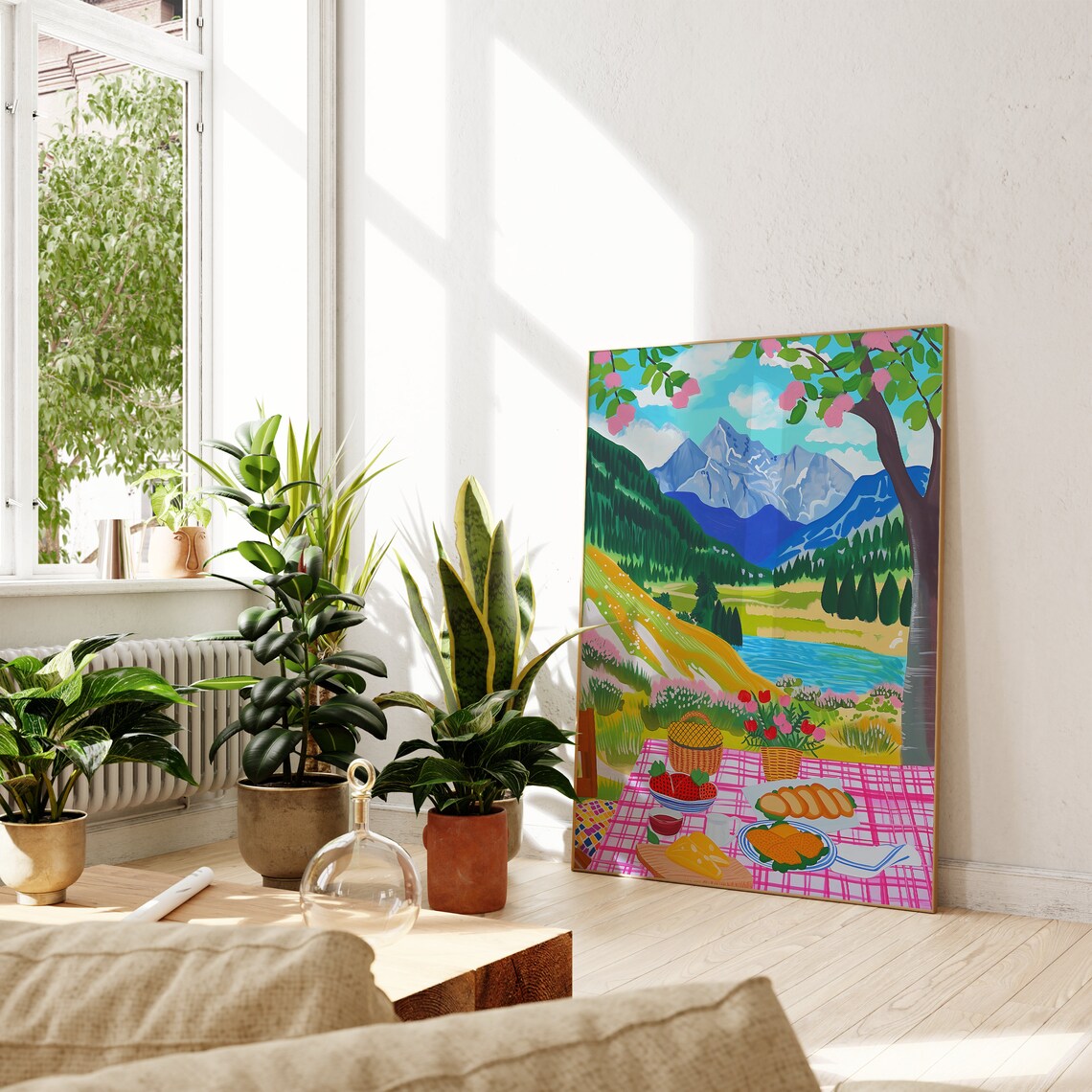 Picnic in the Mountains Food Illustration Art Print - Image 2
