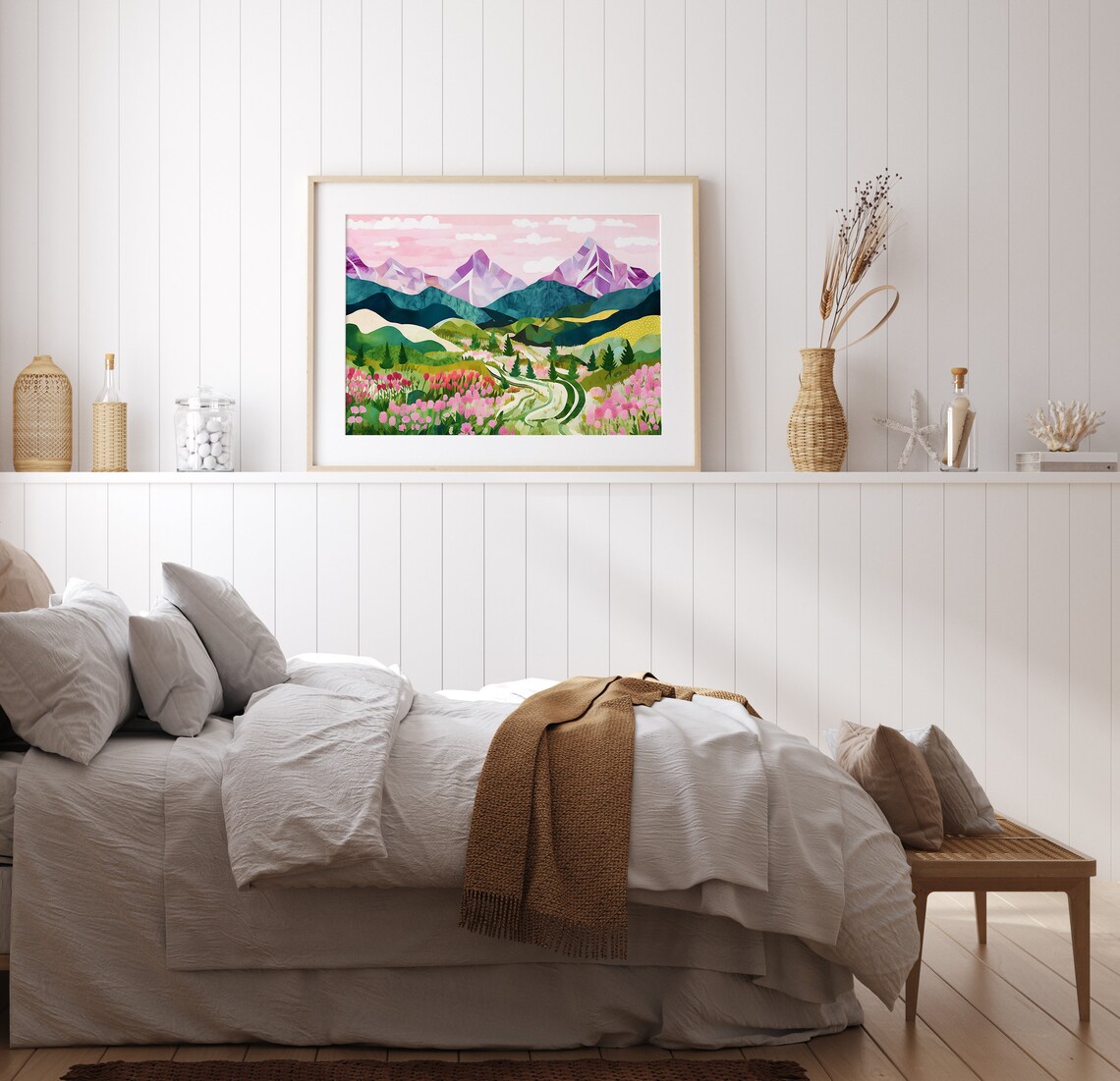 Abstract Mountain Botanical Landscape Art Print - Image 3