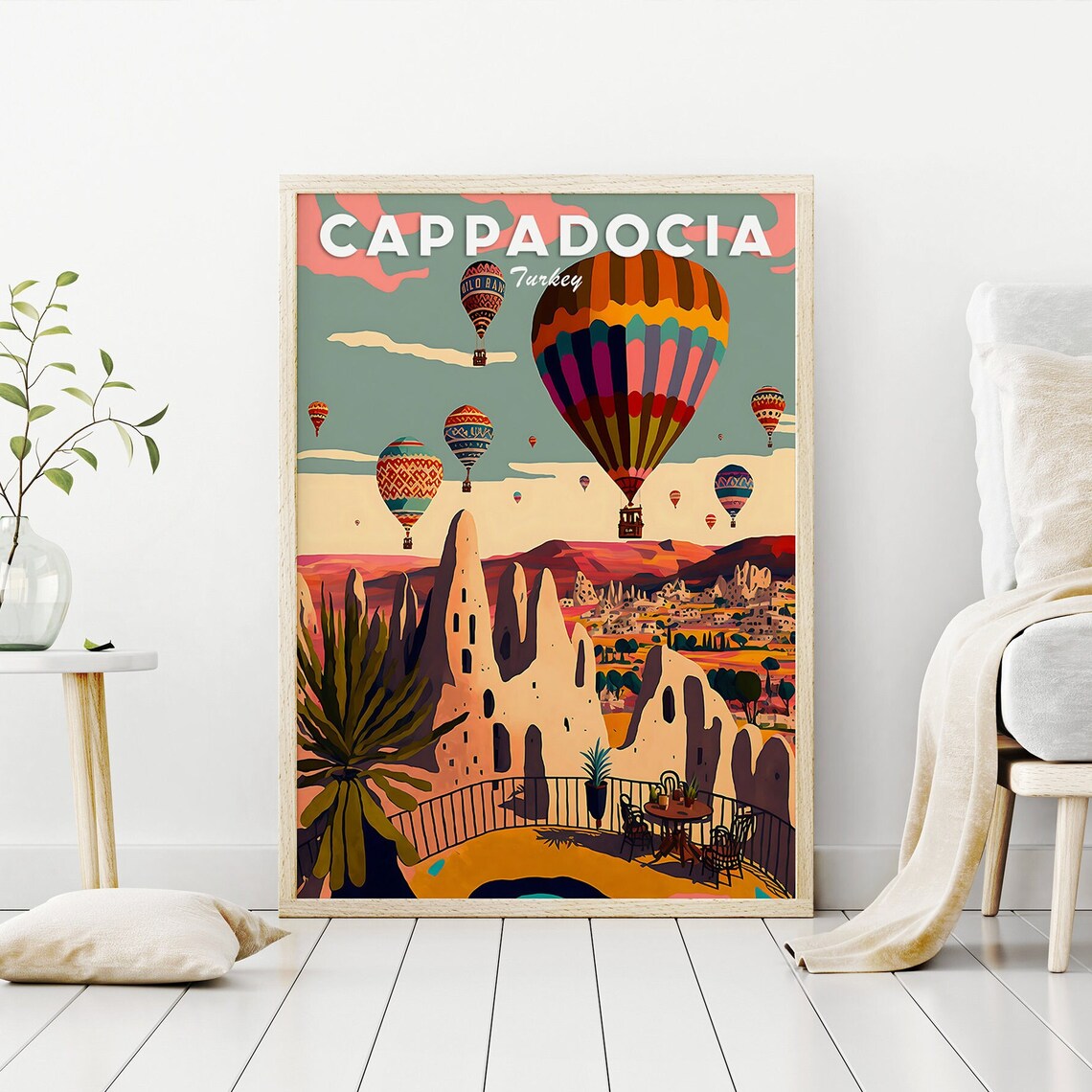 Cappadocia Travel Poster, Turkey Home Decor