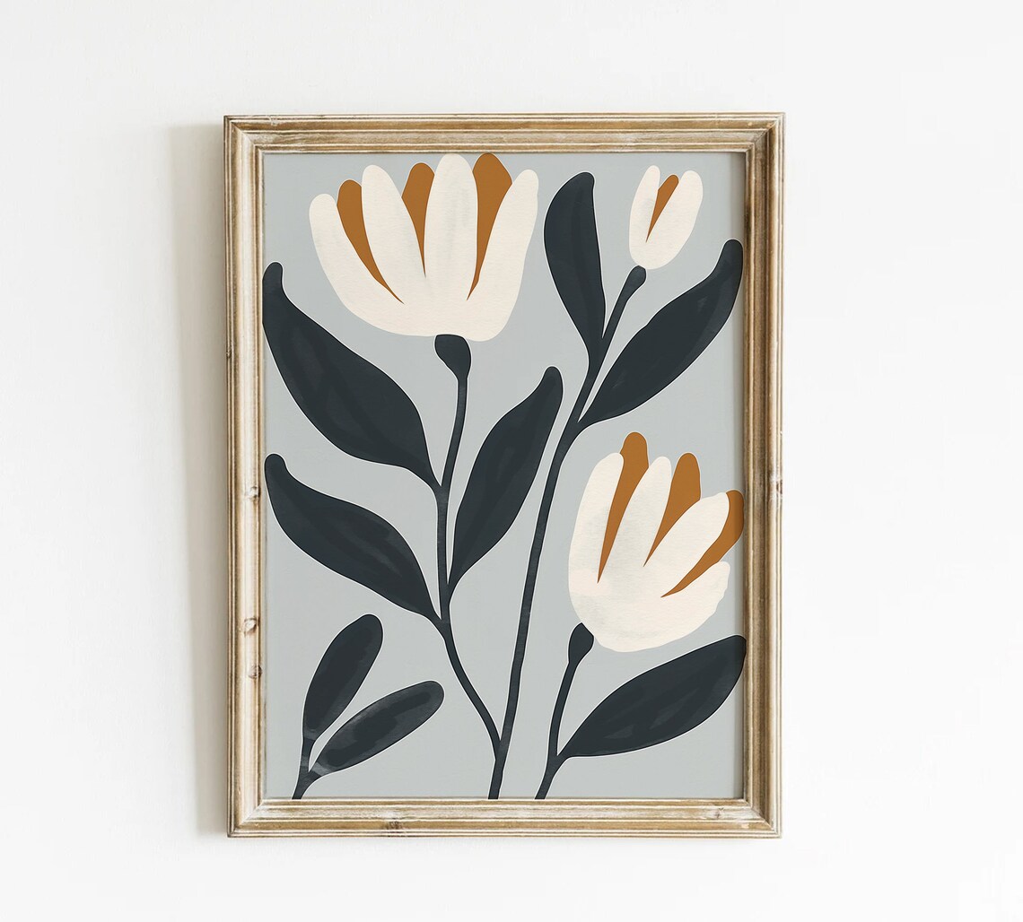 Abstract Floral Mid Century Modern Art Print - Image 3