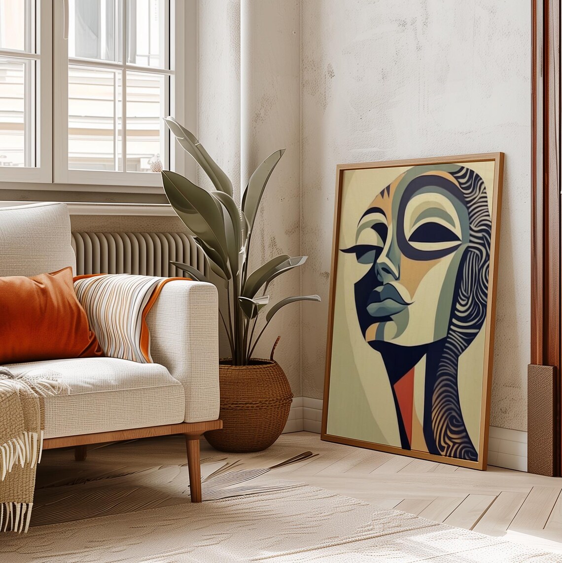 Matisse-Inspired Abstract Woman Face Art Print - Image 3