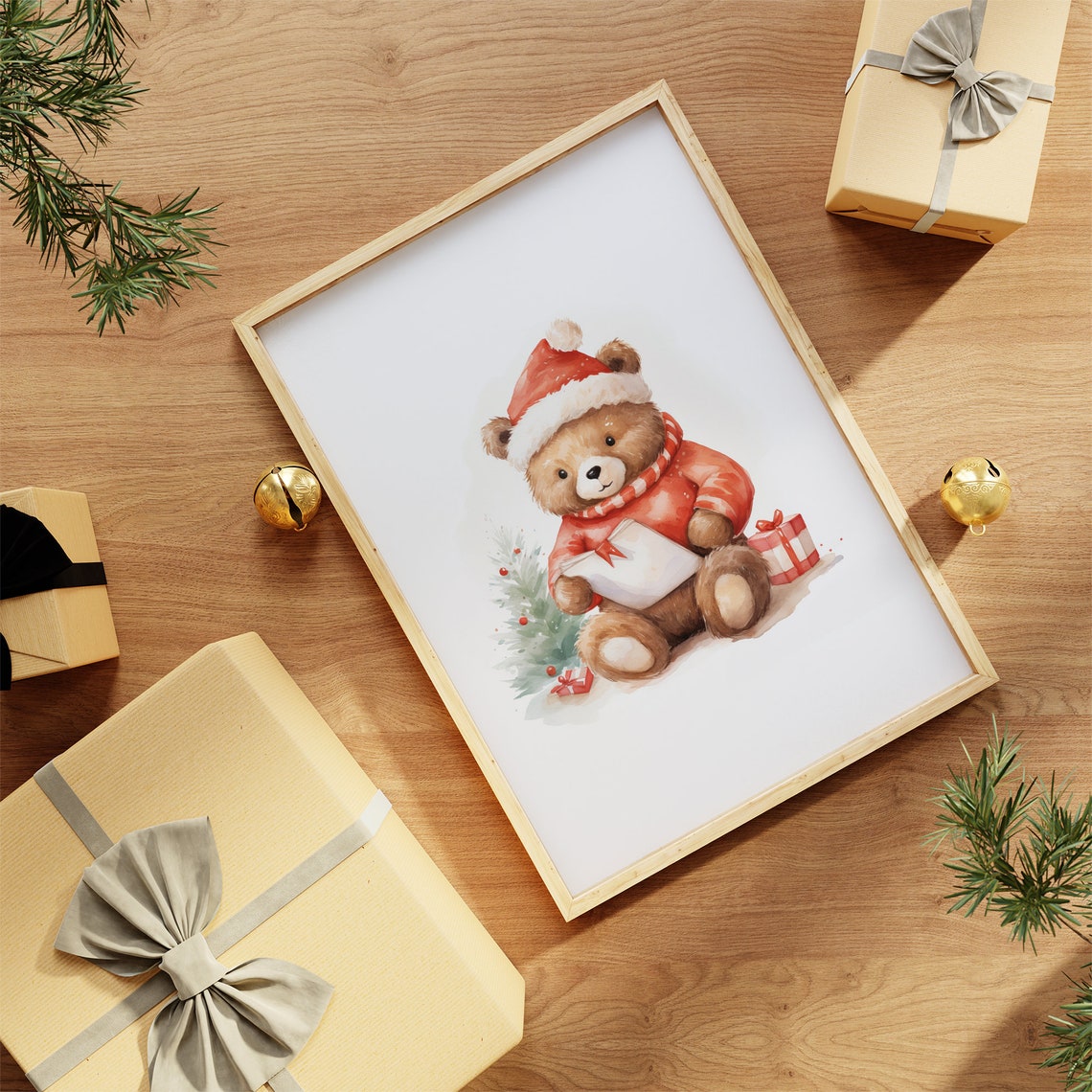 Christmas Teddy Bear Nursery Decor Print Christmas Nursery Print Christmas Nursery Wall Art Christmas Nursery Decor - Image 2