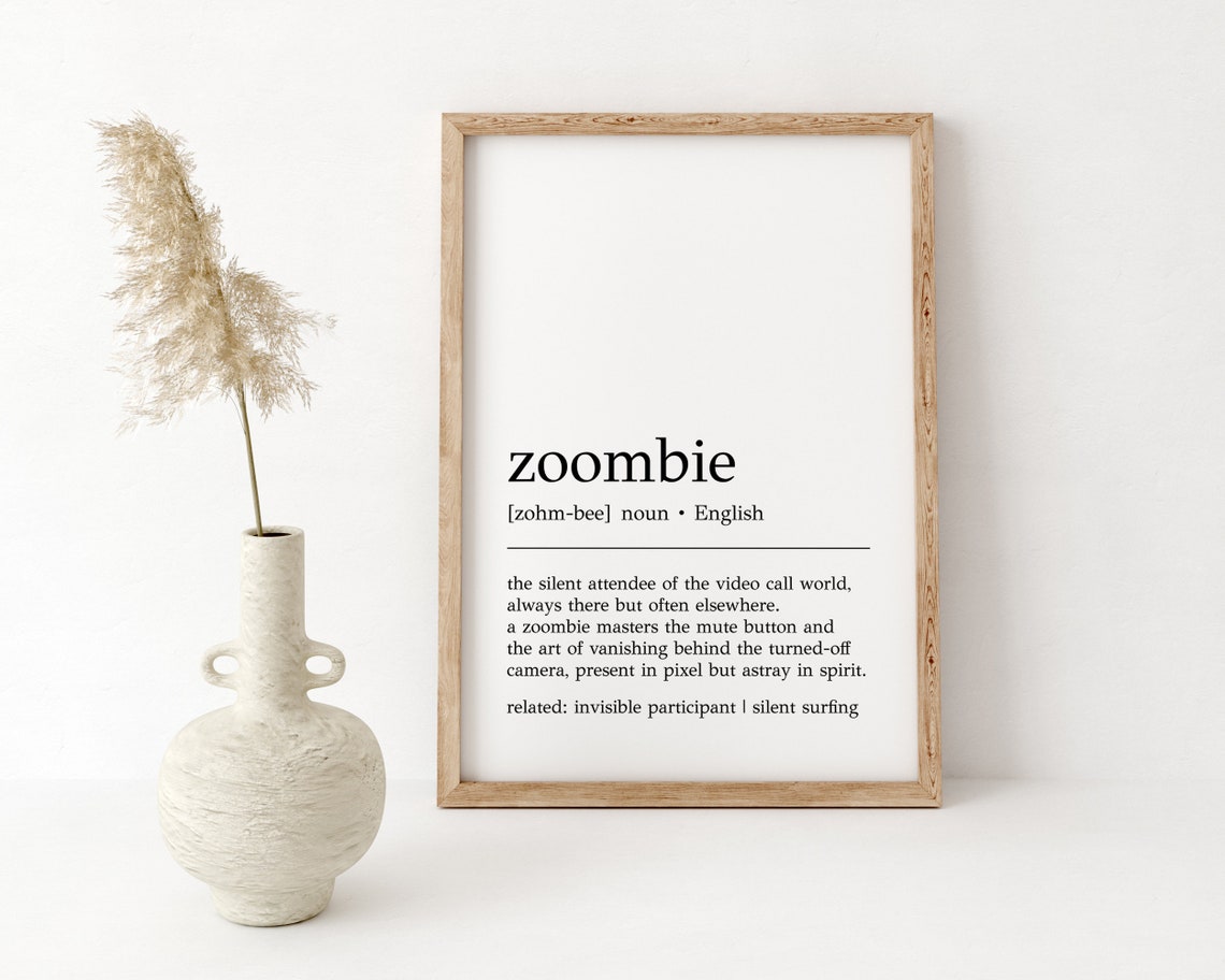 Funny Zoombie Dictionary Definition Remote Work Office Print - Image 2