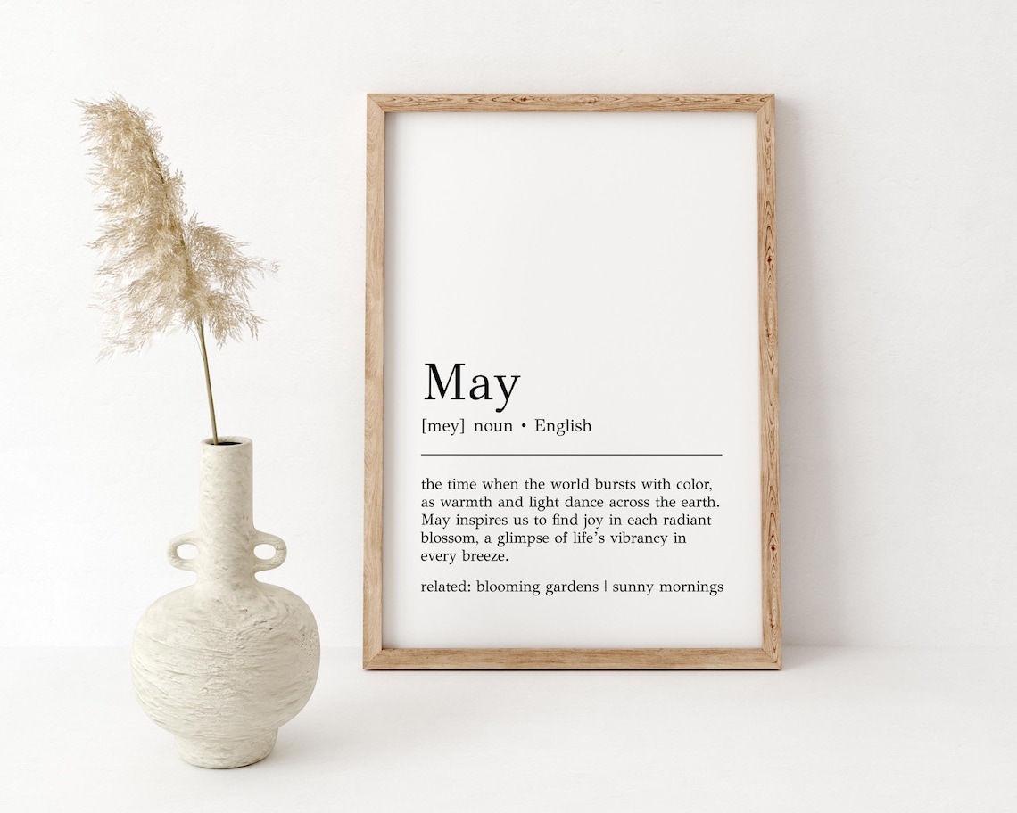 May Definition Print, Minimalist Spring Art Print - Image 2