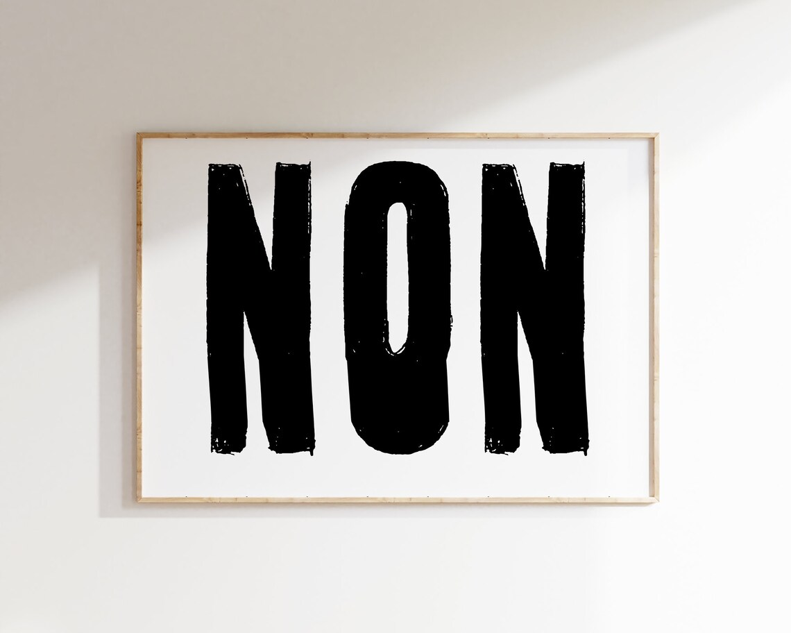 Modern French Retro Typography Art Print, Minimalist