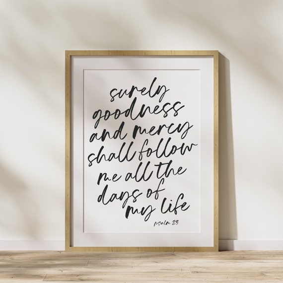 Psalm 23 Hand Lettered Scripture Art Print