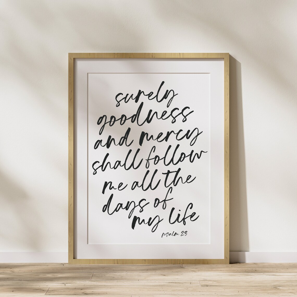 Psalm 23 Hand Lettered Scripture Art Print