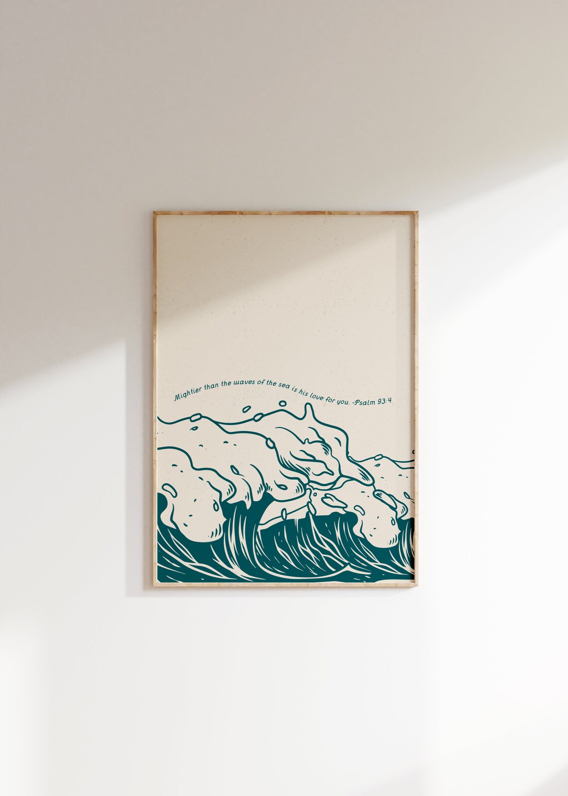 Psalms Scripture Art Print, Minimal Waves Poster