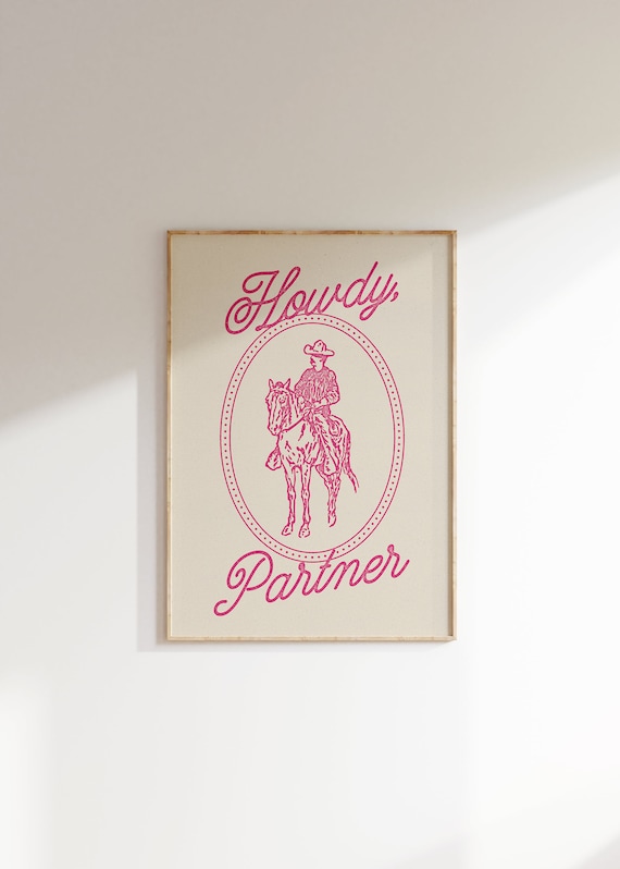Howdy Partner Vintage Western Cowboy Art Print