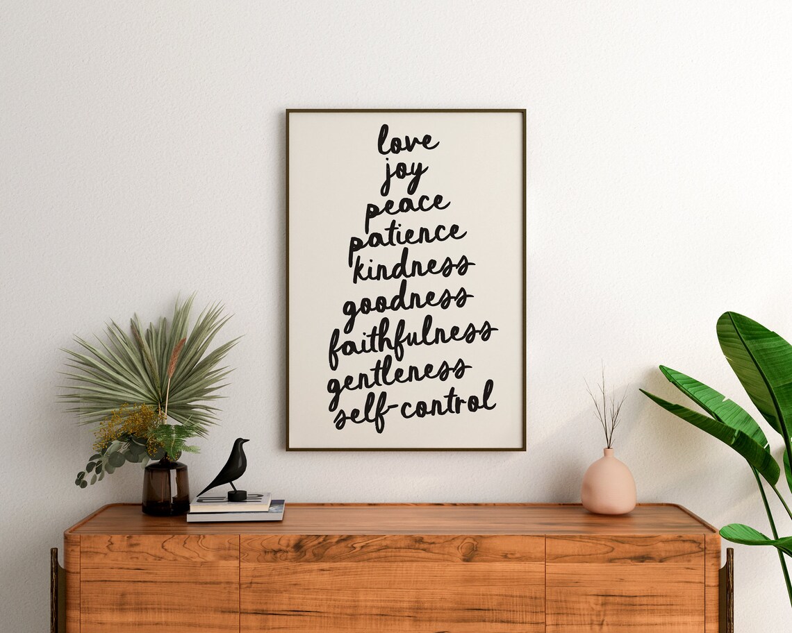 Fruits of the Spirit Minimal Christian Scripture Art Print - Image 2