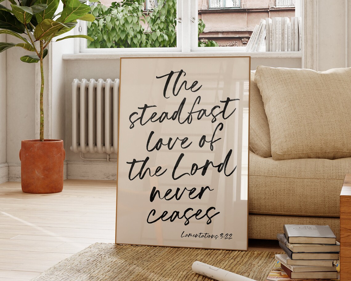 Handwritten Steadfast Love, Lamentations 3 Art Print