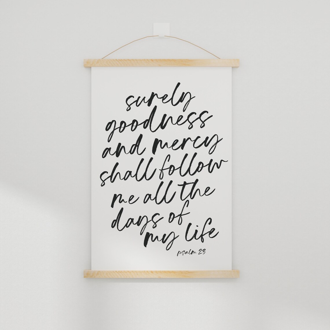 Psalm 23 Hand Lettered Scripture Art Print - Image 2