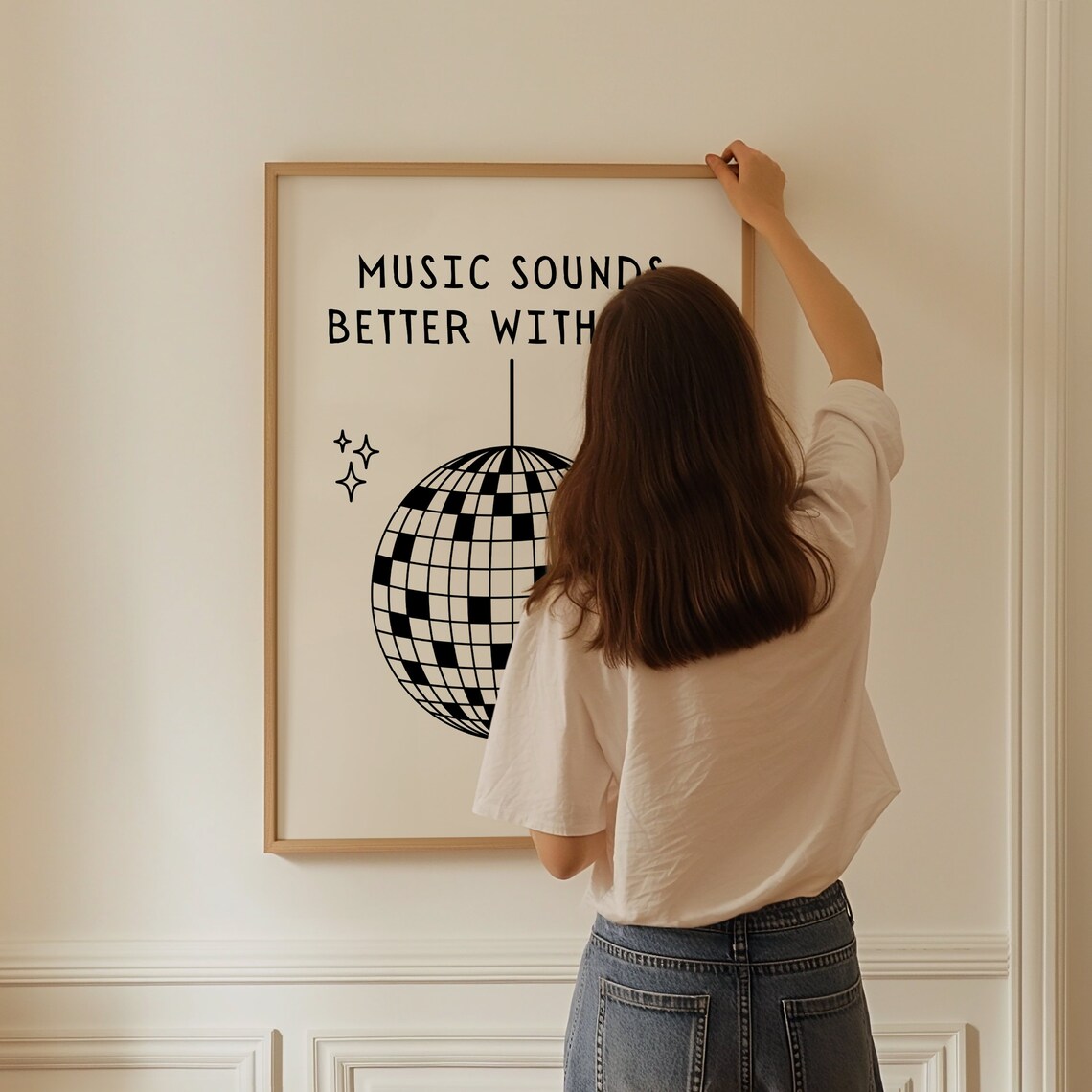 Music Sounds Better With You Typography Art Print - Image 2