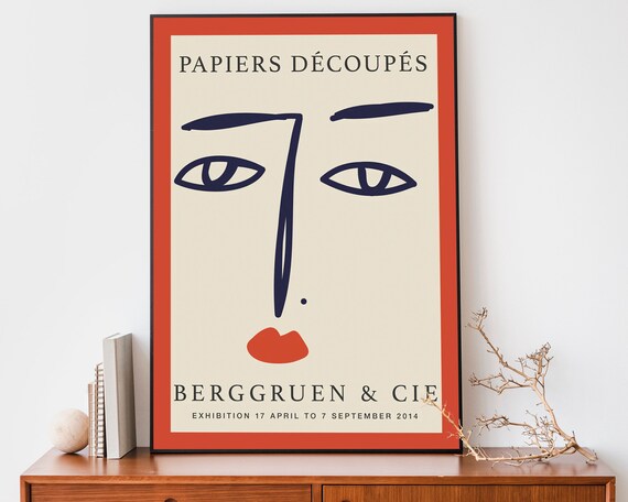 Papiers Decoupes Abstract Face Exhibition Art Gallery Poster