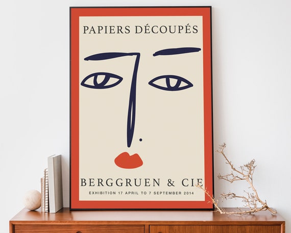 Papiers Decoupes Print Art Nouveau French Print Boho Wall Art Matisse Exhibition Poster Line Art