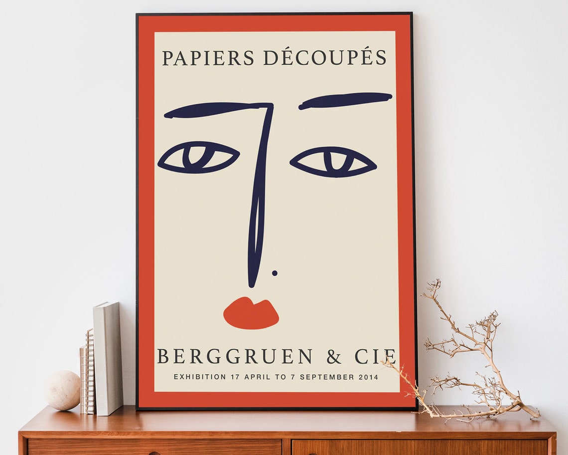 Papiers Decoupes Abstract Face Exhibition Art Gallery Poster