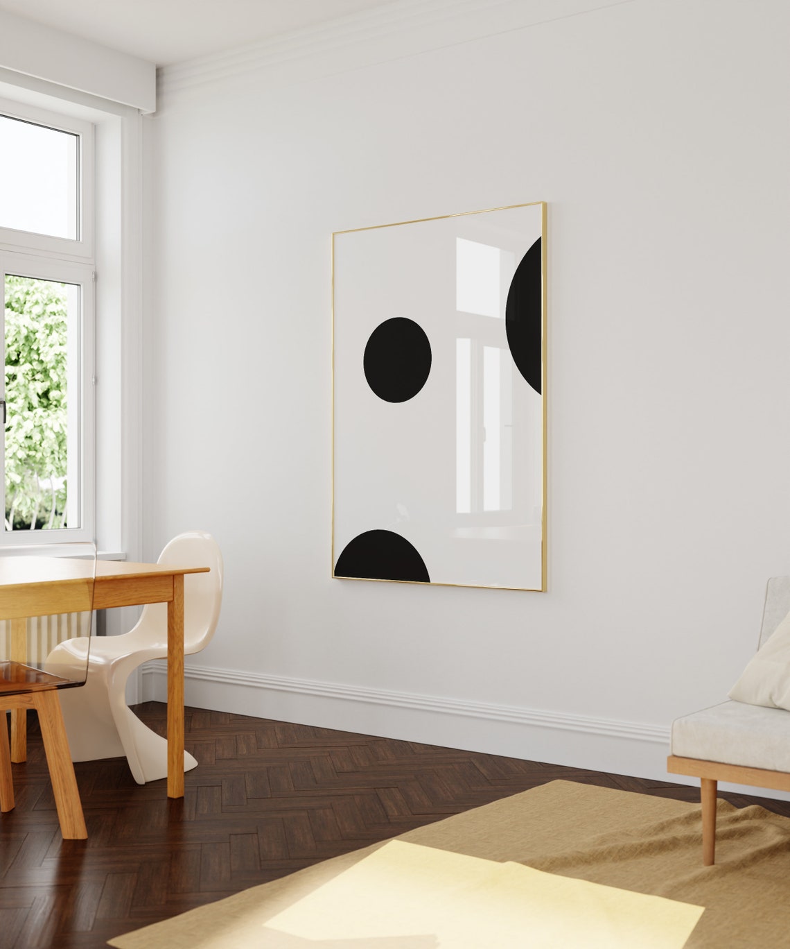Black Circles Bauhaus Geometric Minimalist Abstract Shape Poster - Image 4