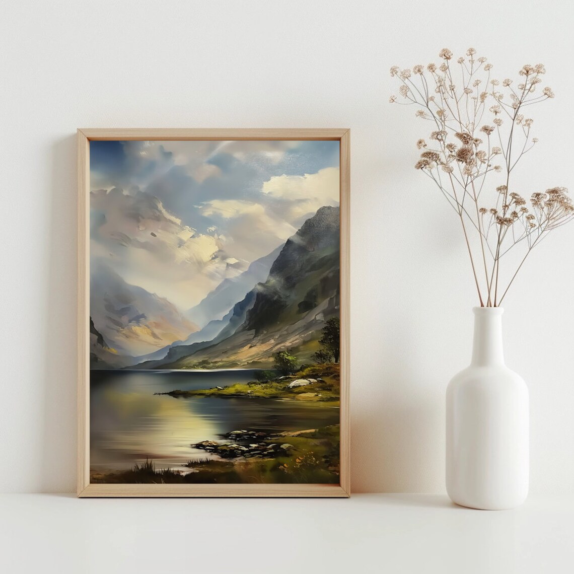 Scotland Highland Vintage Travel Poster, Mountain Landscape