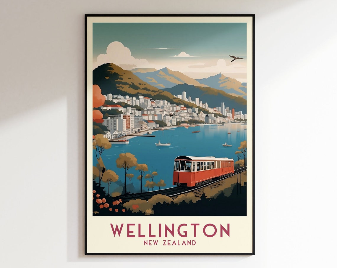 Wellington Travel Print New Zealand Print New Zealand Wall Art Home Decor Wedding Gift Birthday Gift Print Poster Downloads