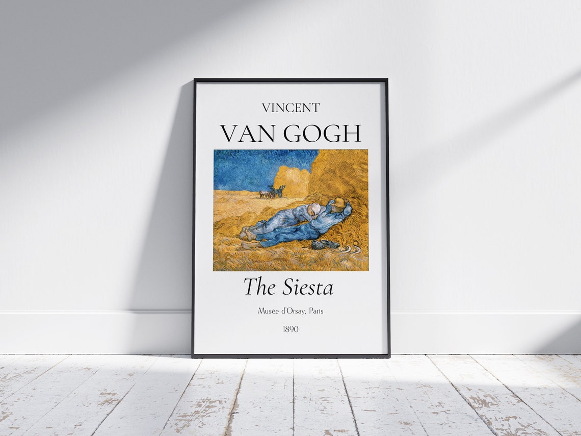 Van Gogh Art Print The Siesta Van Gogh Exhibition Poster Van Gogh Painting Impressionism Wall Art Museum Poster - Image 3