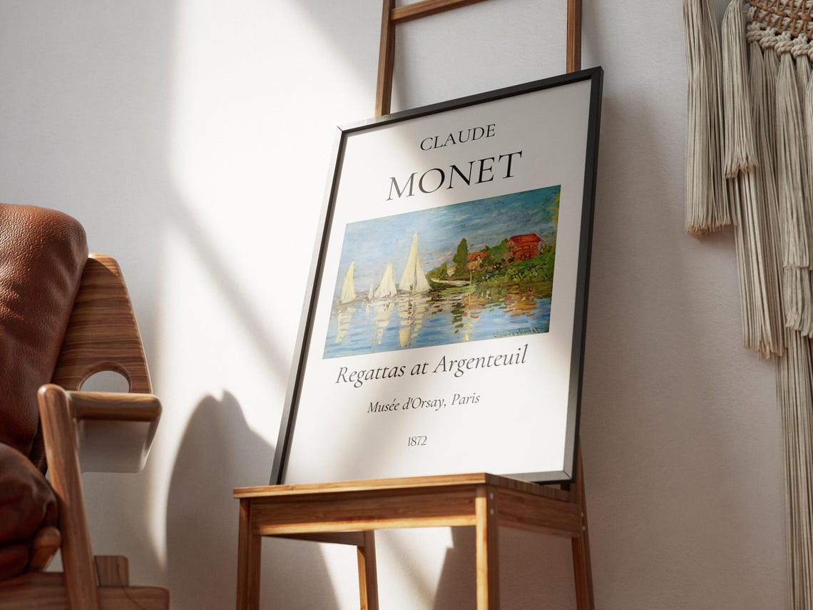 Claude Monet Art Print Regattas At Argenteuil Monet Exhibition Poster Monet Painting Vintage Home Poster Impressionist Art - Image 7