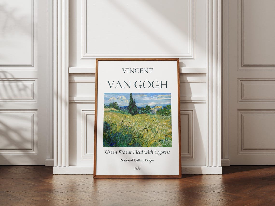 Van Gogh Art Print Green Wheat Field With Cypress Van Gogh Exhibition Poster Van Gogh Painting Nature Landscape Art Museum Poster - Image 7