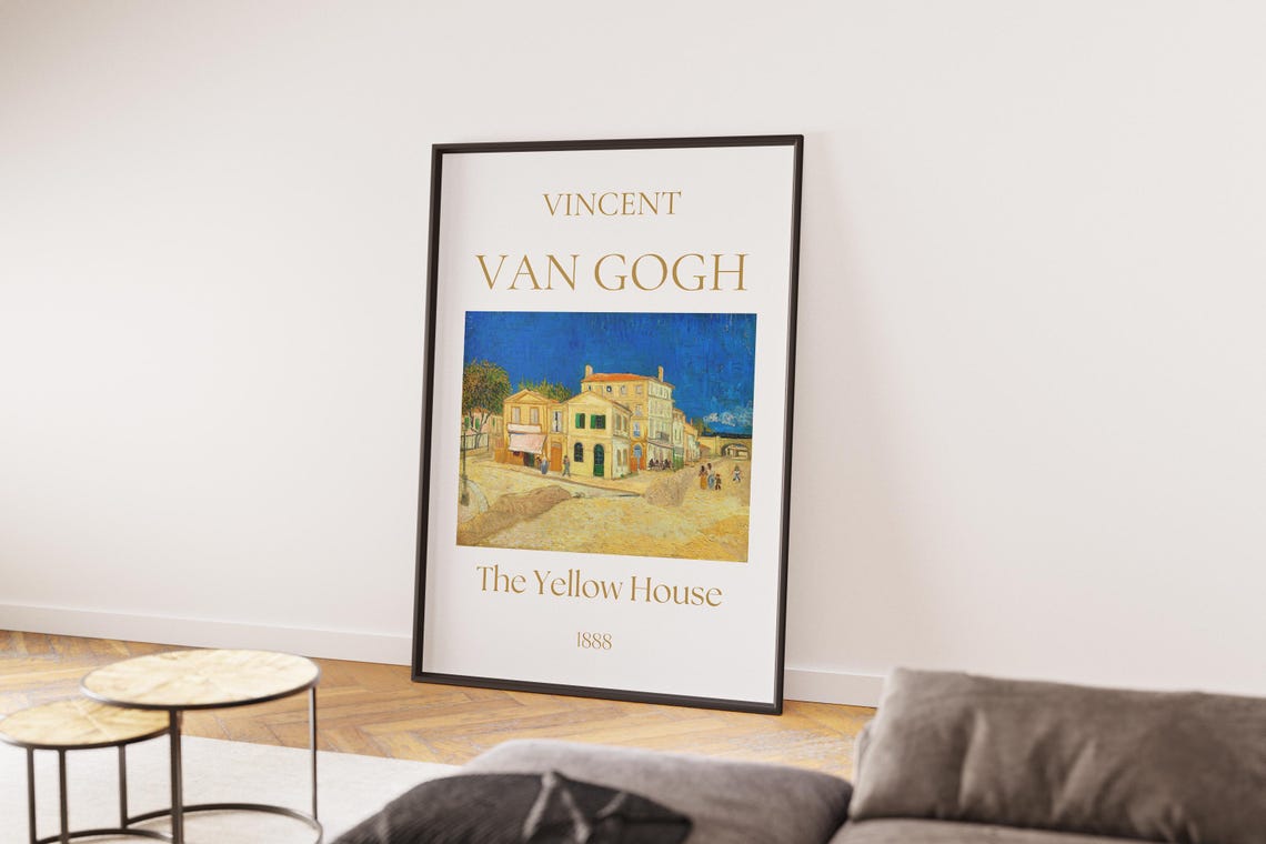 Van Gogh Art Print The Yellow House Van Gogh Exhibition Poster Van Gogh Paintings Famous Artist Posters Street Wall Art Museum Poster - Image 4