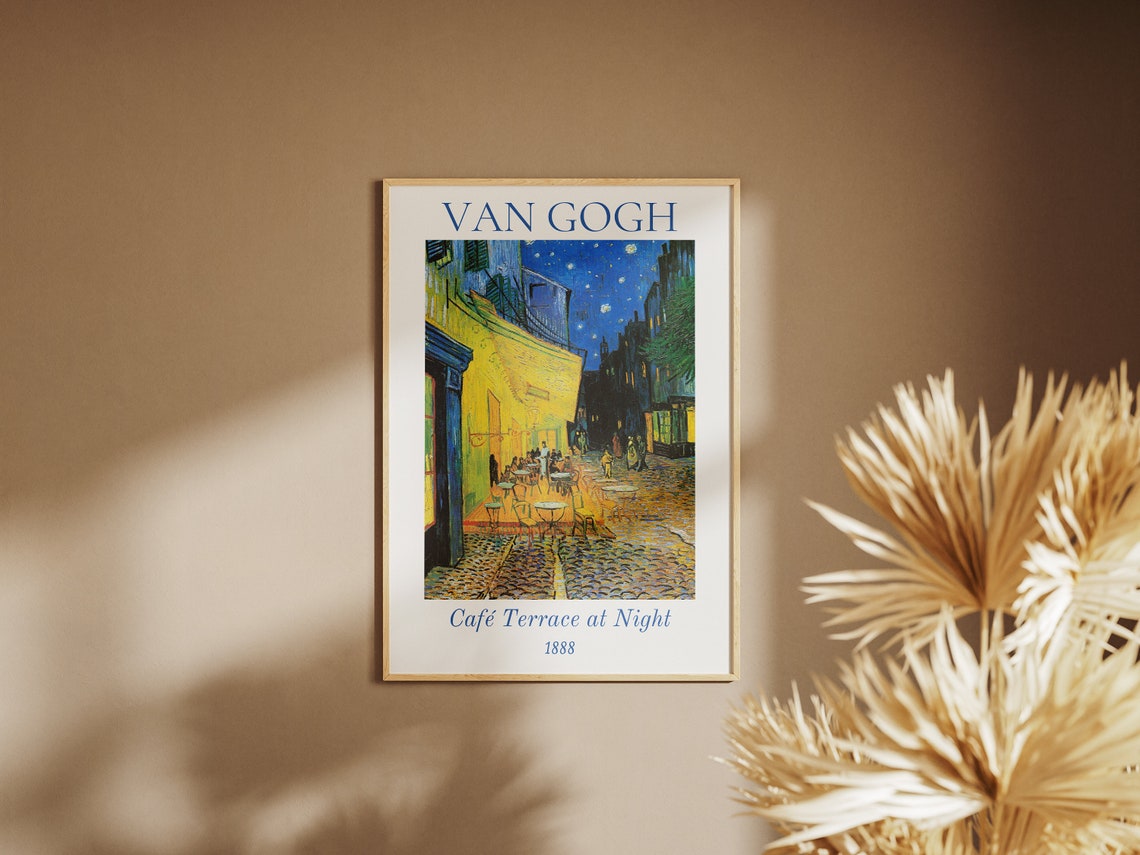 Van Gogh Art Print Cafe Terrace At Night Van Gogh Exhibition Poster Van Gogh Painting Vintage Painting Wall Decor Museum Poster - Image 6