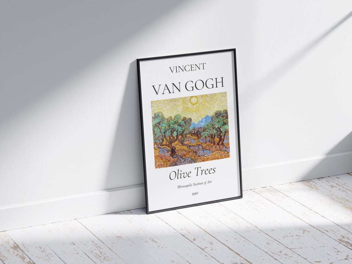 Van Gogh Olive Trees 1889 Golden Sun Yellow Landscape Art Poster - Image 5