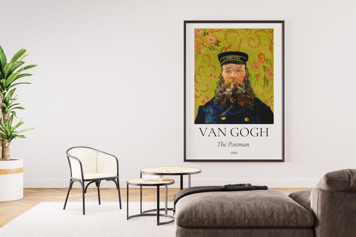 Van Gogh Art Print The Postman Van Gogh Exhibition Poster Van Gogh Painting Portrait Wall Art Famous Artist Poster Museum Wall Art - Image 3