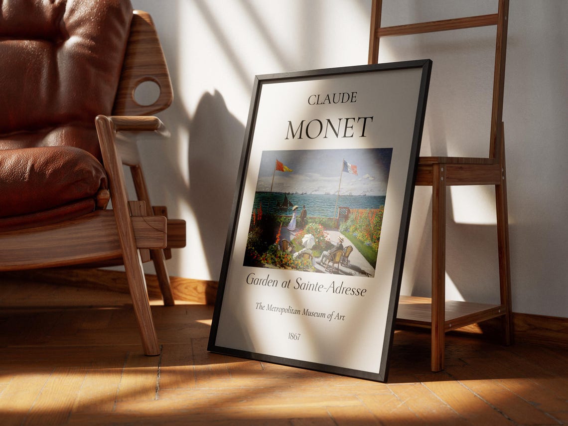 Claude Monet Art Print Garden At Sainte Adresse Monet Exhibition Poster Monet Painting Vintage Home Poster Famous Artist Posters - Image 2