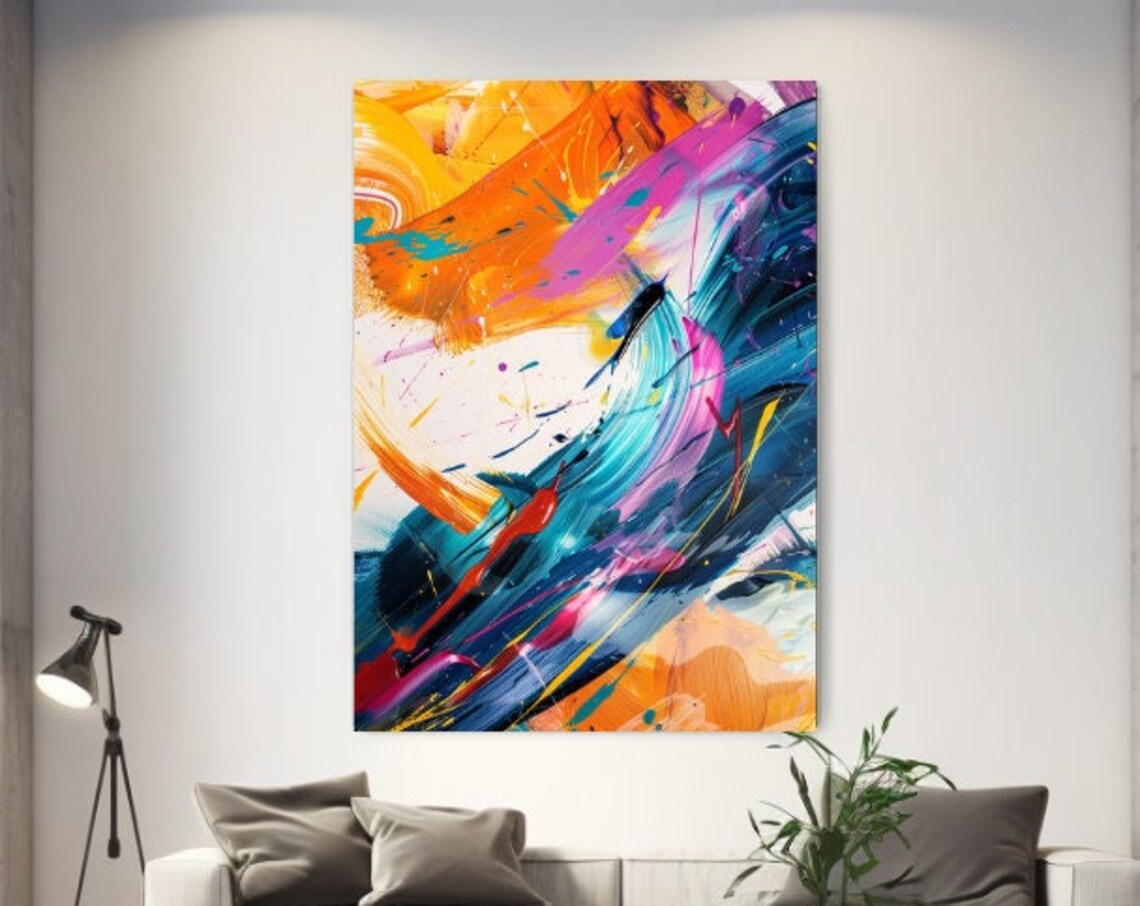 Modern Minimalist Abstraction, Colorful Art Print