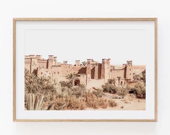 Desert Architecture Travel Poster, Boho Wall Art