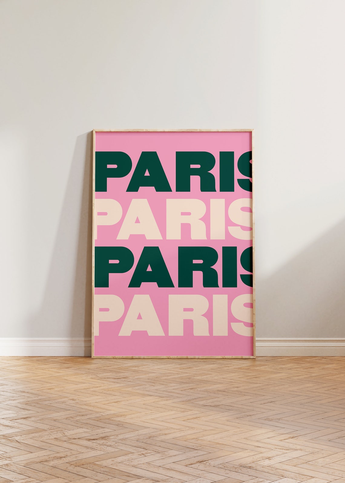 Paris Travel Print, Bold Typographic Travel Poster