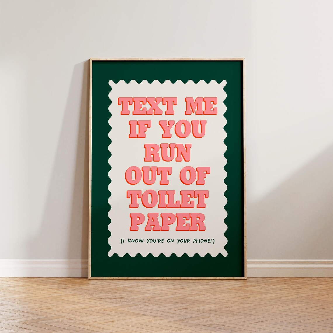 Funny Toilet Print Sign, Bathroom Restroom Decor