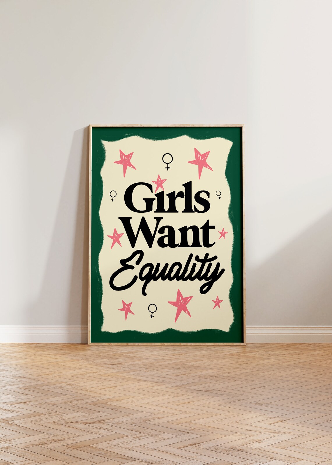 Feminist Retro Equality Poster, Mid-Century Decor