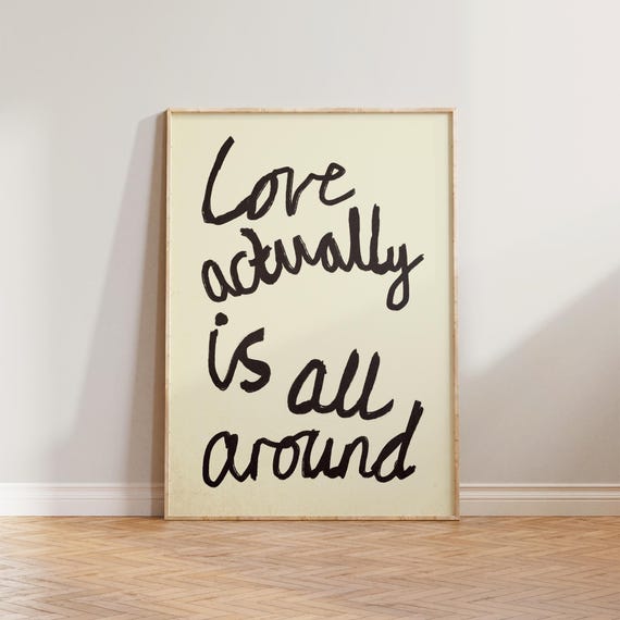 Love Actually Is All Around, Mid-Century Typography Print