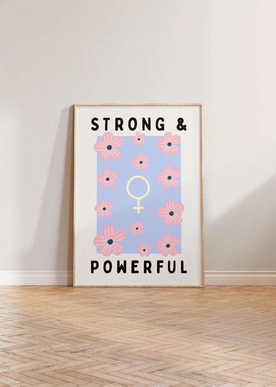 Feminist Floral Girl Power Art Print