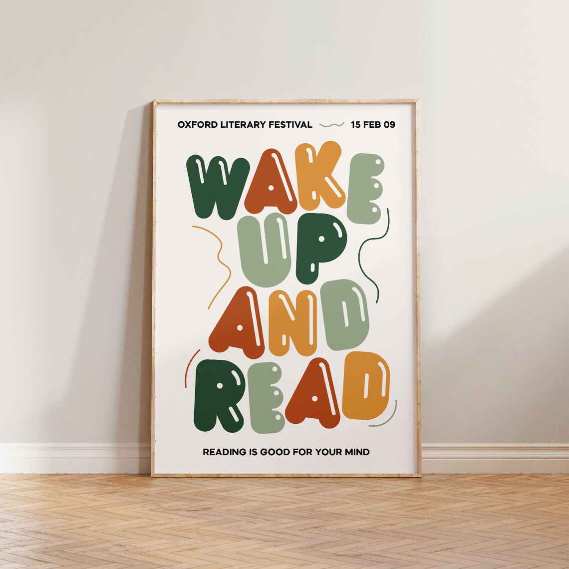 Book Wall Art Print, Retro Literary Festival Poster