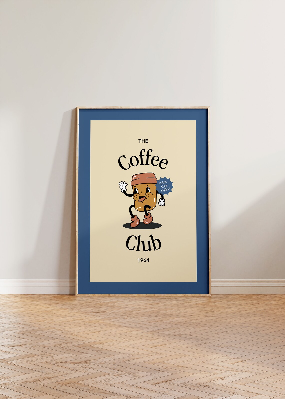 Retro Coffee Print, Vintage Kitchen and Cafe Decor
