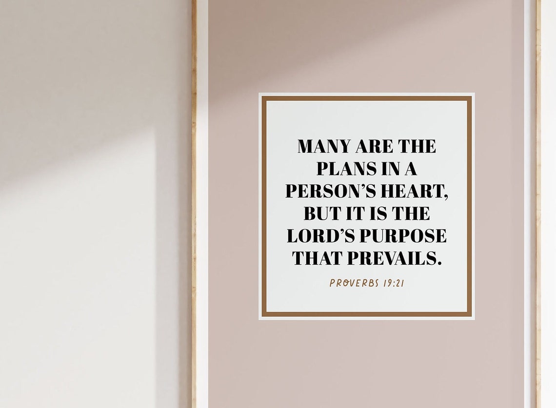 Proverbs 19 21 Bible Verse Wall Art The Lords Purpose Instant Christian Art Proverbs Poster Bible Wisdom Print For Home Decor - Image 3