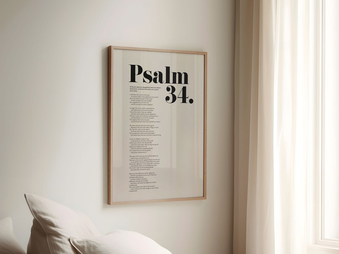 Psalm 34 Taste And See Bible Verse Wall Art Print