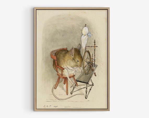 Original Beatrix Potter Mouse Illustration For Nursery Vintage Gift Art Childrens Storybook Wall