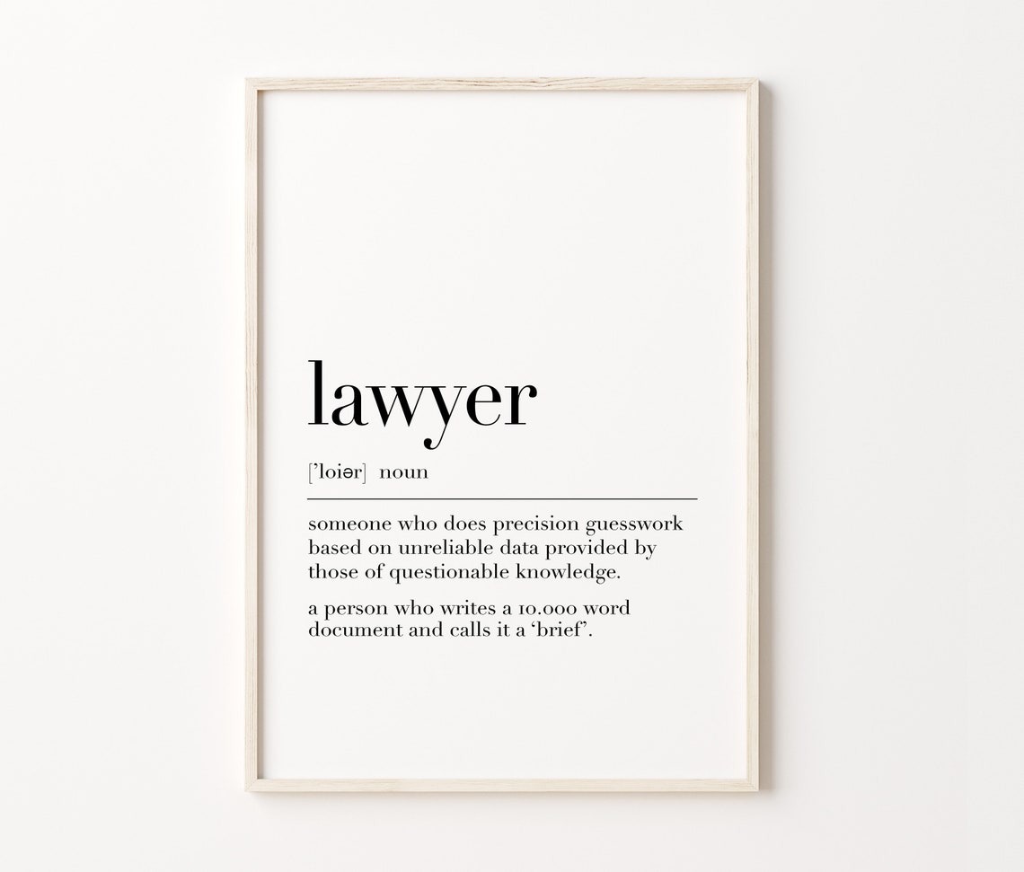Lawyer Definition Funny Dictionary Style Office Wall Art Poster - Image 3