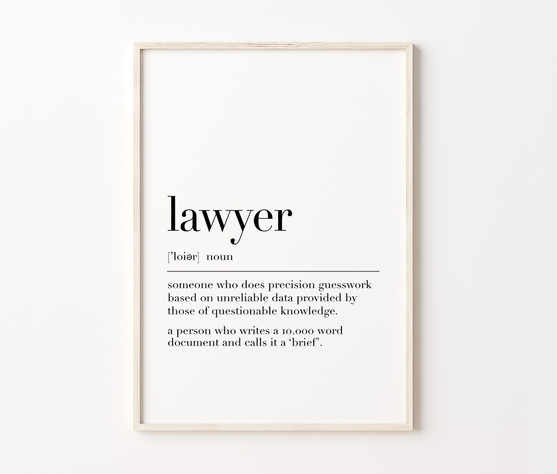 Lawyer Poster Lawyer Definition Print Lawyer Print Gift For Lawyer Lawyer Office Decor Lawyer Gift Funny Lawyer Print - Image 3