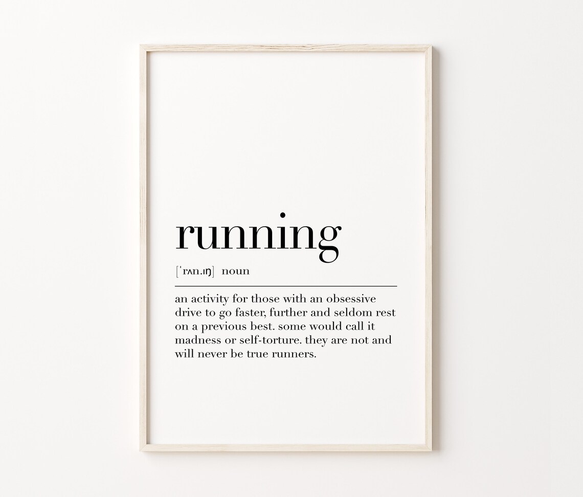 Running Print Running Definition Poster Running Wall Art Running Funny Quote Gift For Running Wall Art Athletes Art - Image 3