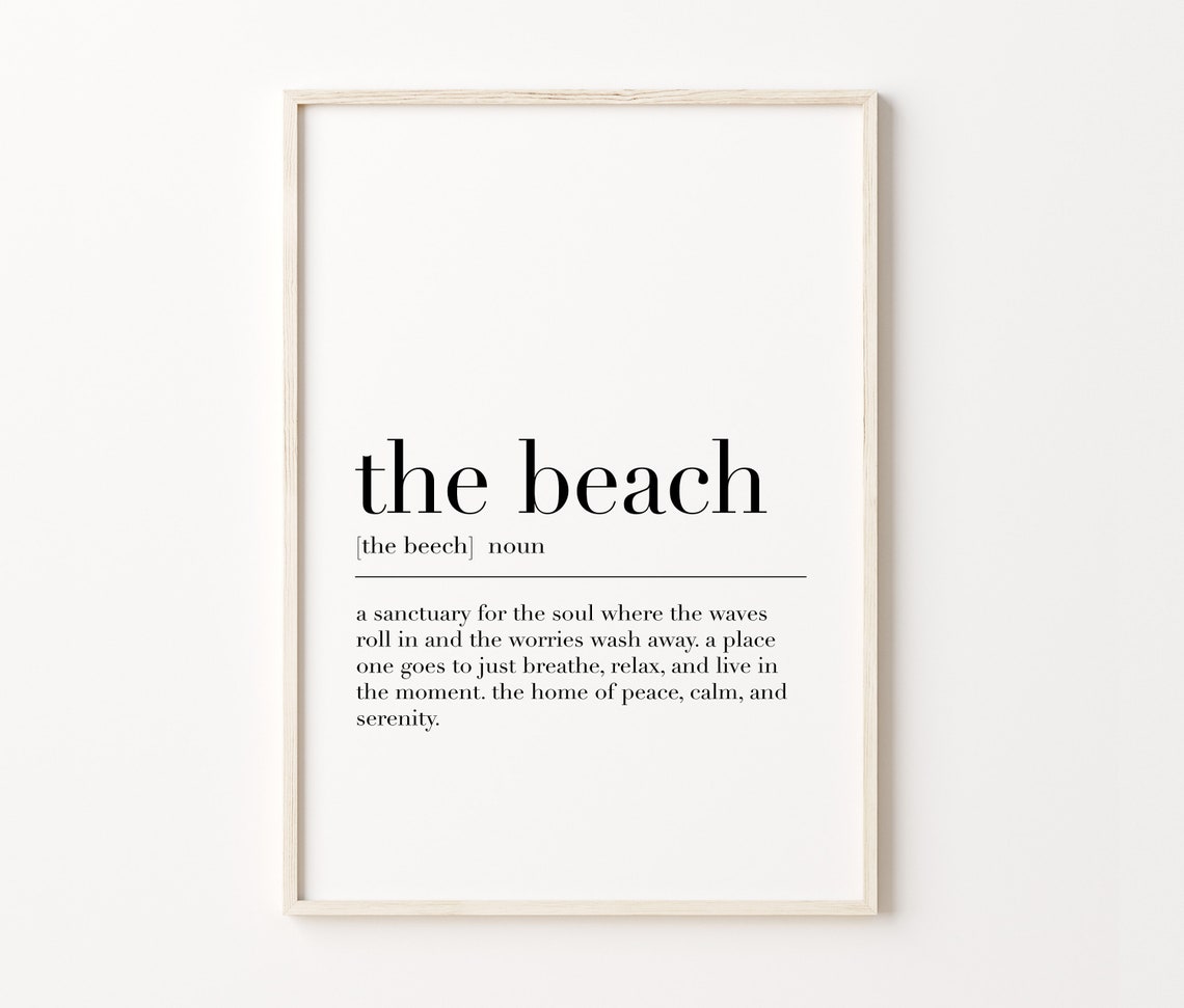 The Beach Dictionary Definition Sanctuary Soul Waves Relax Print - Image 3