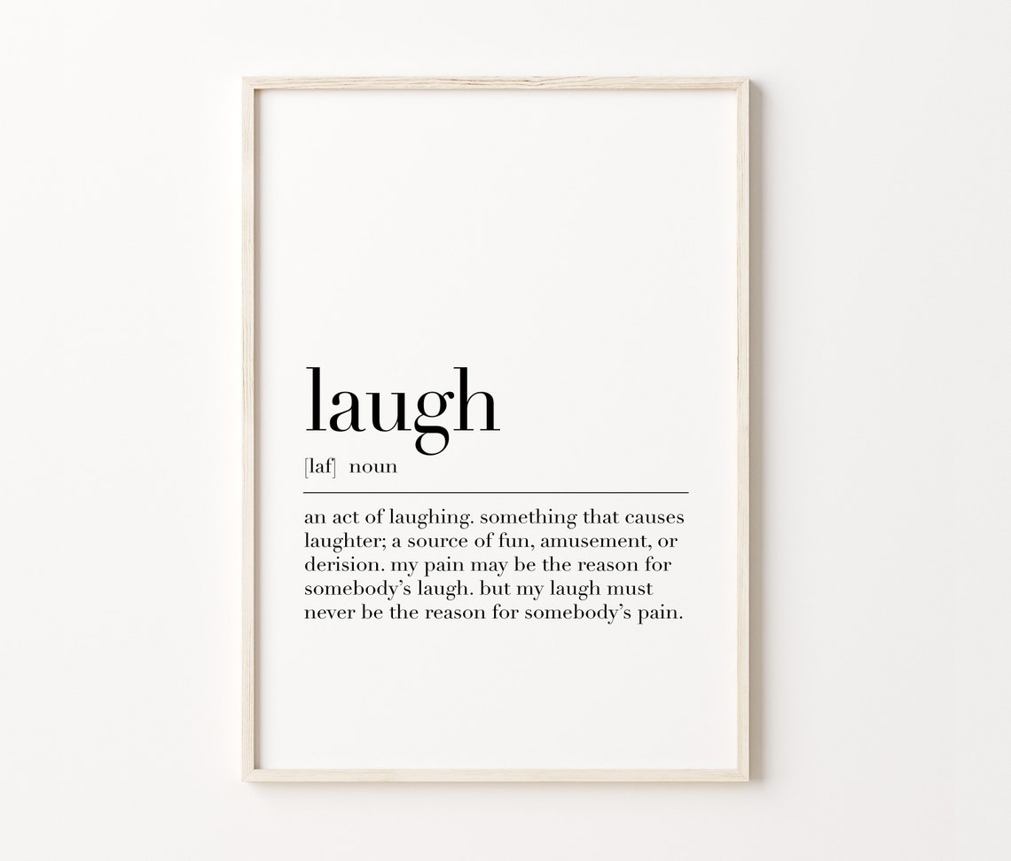 Laugh Definition Dictionary Style Inspirational Quote Poster - Image 4