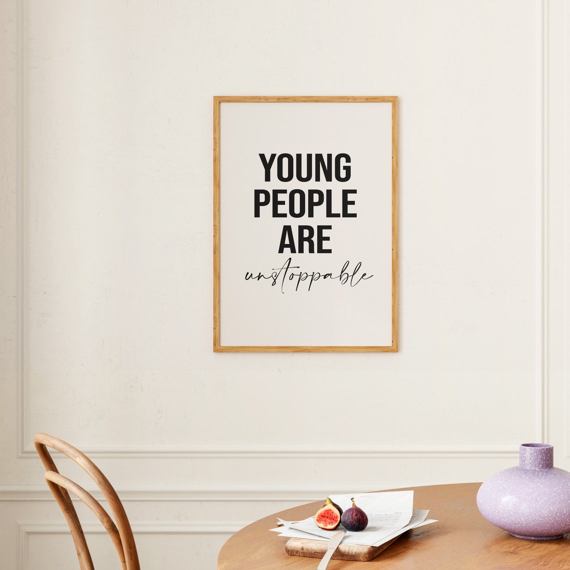 Young People Are Unstoppable Motivational Quote Black Script Poster - Image 3