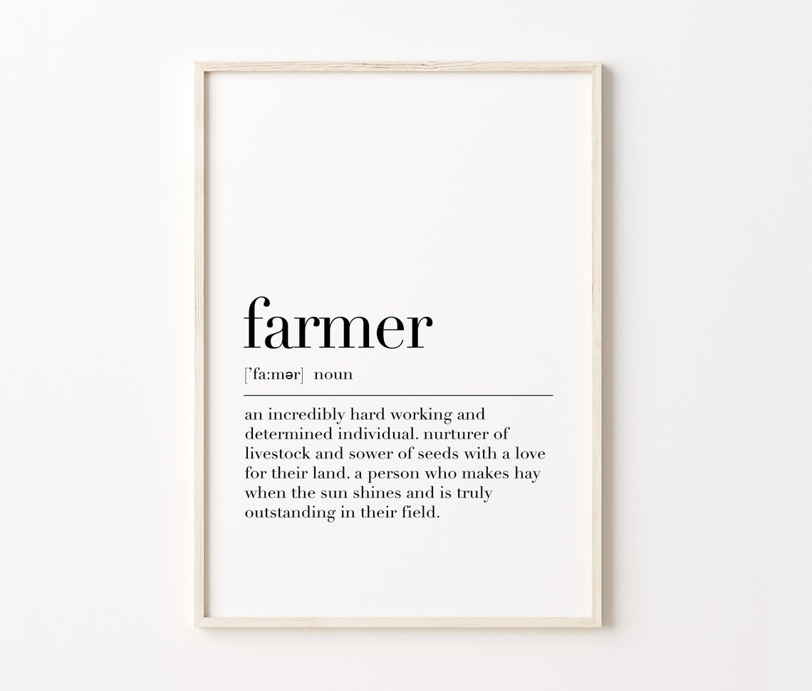 Farmer Dictionary Definition Appreciation Gift Quote Minimalist Poster - Image 4